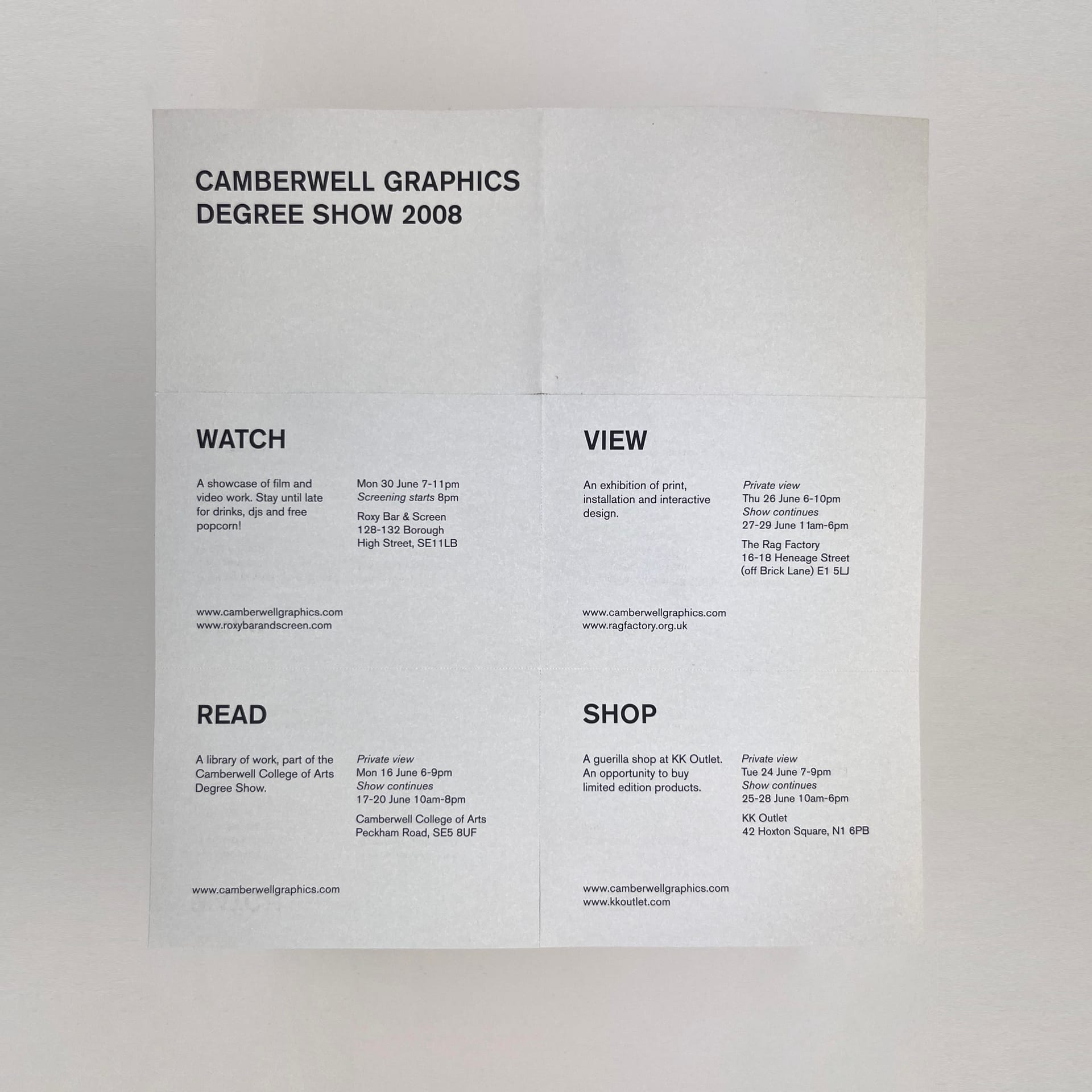 Camberwell Graphics 2008